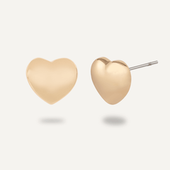 Keira Classic Gold Heart Stud Earrings - D&X Retail