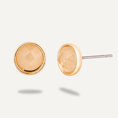 Natural Moonstone Stone Gold Studs - D&X Retail