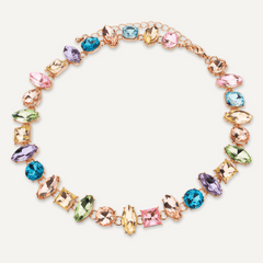 Multi-Coloured Crystal Collar Necklace - D&X Retail