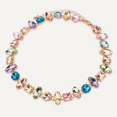 Multi-Coloured Crystal Collar Necklace - D&X Retail 