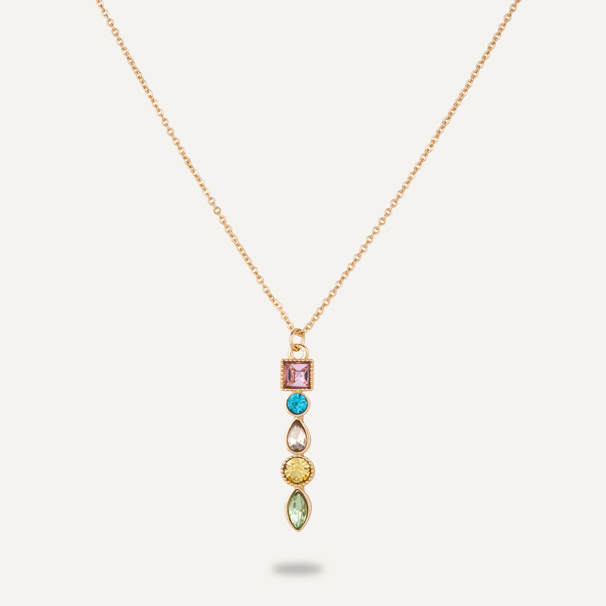 Iris Multi-Coloured Gem & Crystal Pendant Necklace - D&X Retail