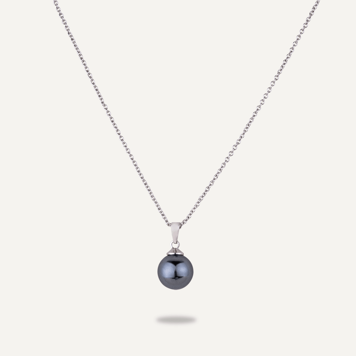 Silver grey pearl necklace on sale