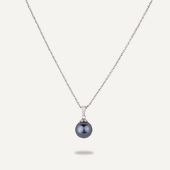 Silver Chain With A Grey Mother Of Pearl Pendant - D&X Retail