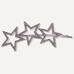 Kylie Silver & Crystal 3-Star Hair Slide - D&X Retail