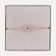 June Alexandrite Birthstone Clasp Bracelet In Gold Cubic Zirconia - D&X Retail