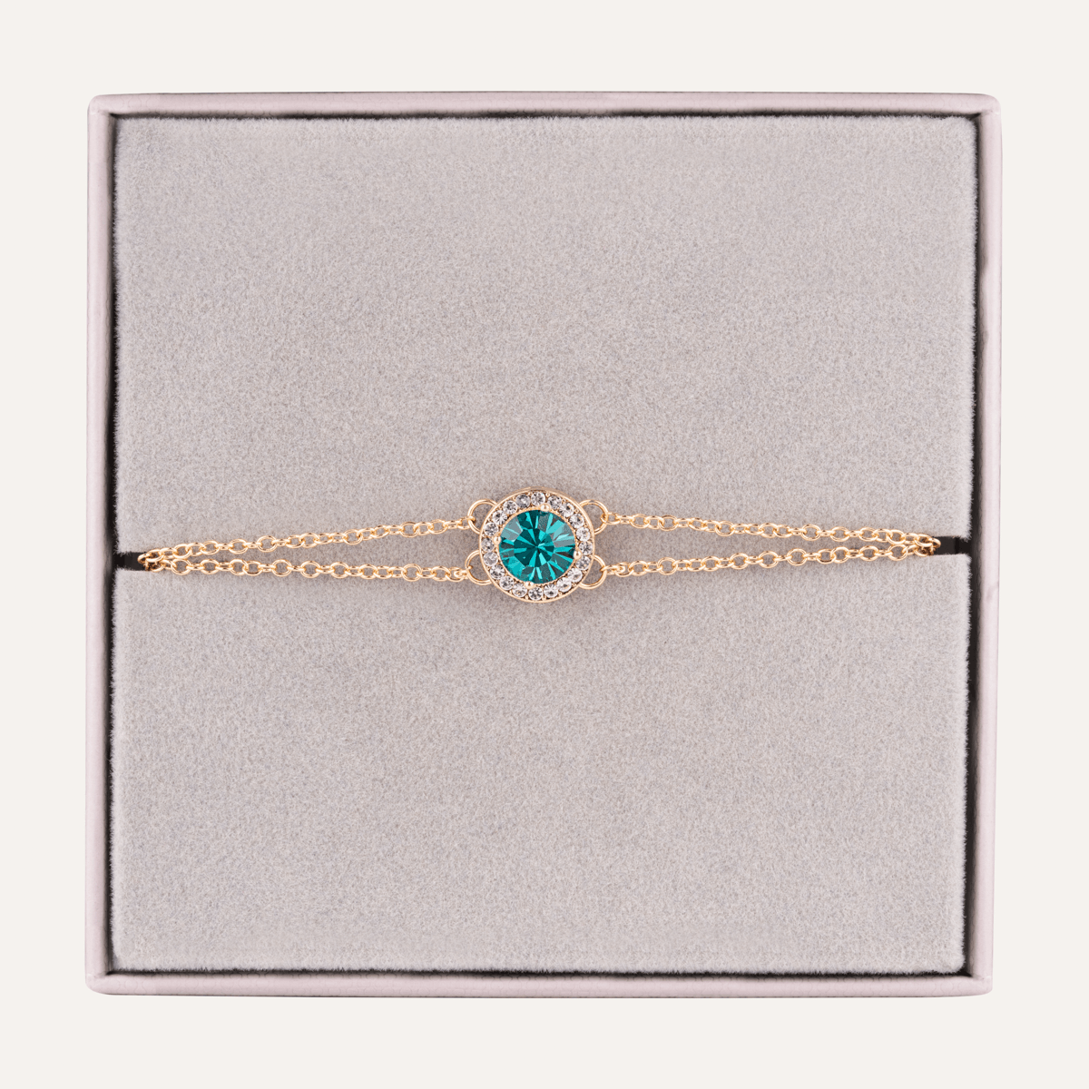 December Zircon Birthstone Clasp Bracelet In Gold Cubic Zirconia - D&X Retail