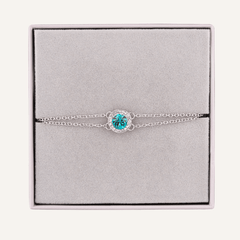 December Zircon Birthstone Bracelet in Silver Cubic Zirconia - D&X Retail