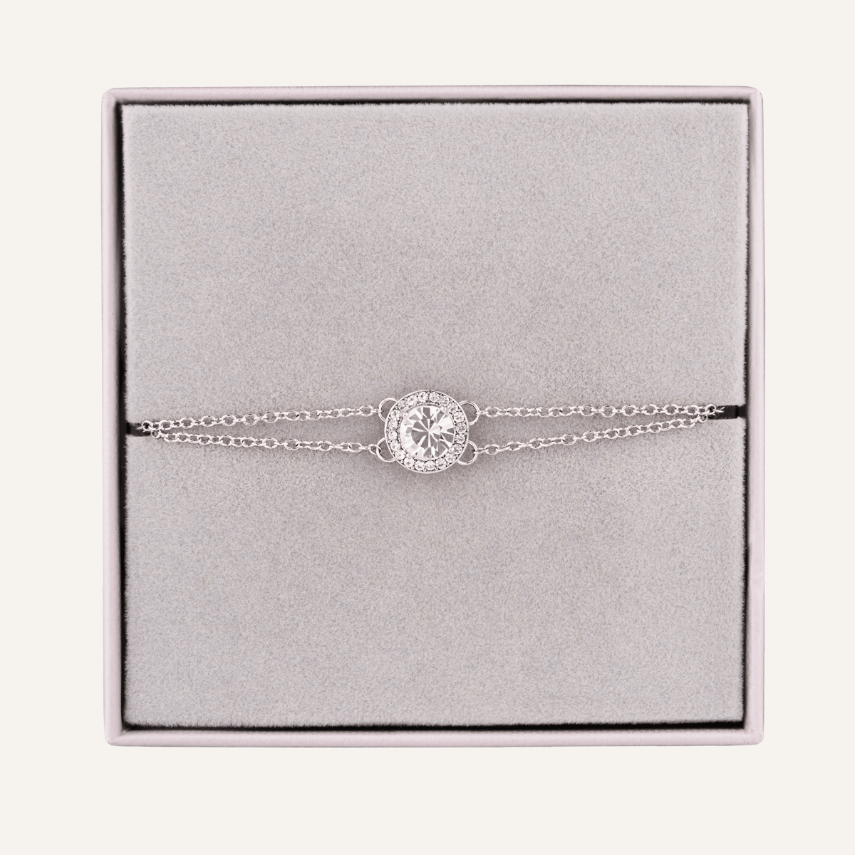 April Diamond Birthstone Clasp Bracelet in Silver Cubic Zirconia - D&X Retail