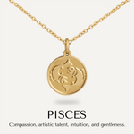 Pisces Zodiac Necklace In Gold (Feb 19 – March 20) - D&X Retail