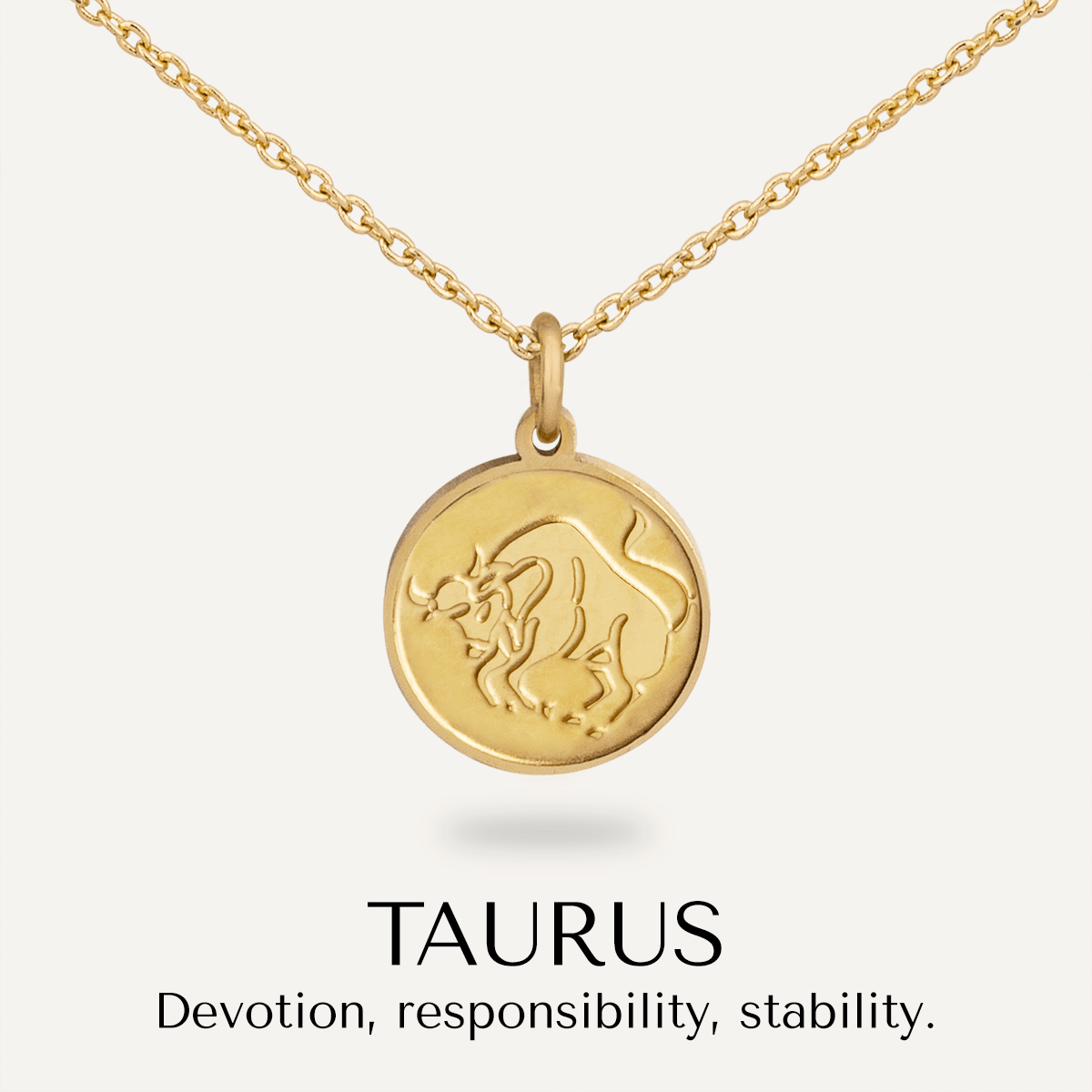 Taurus Zodiac Necklace In Gold (April 20 – May 20) - D&X Retail