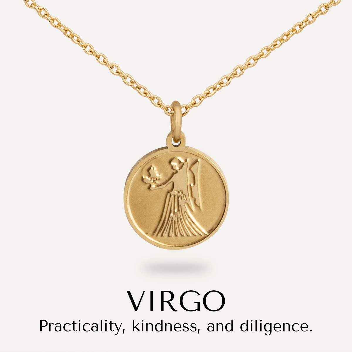 Virgo Zodiac Star Sign Necklace In Gold Tone Aug 23 Sep 22