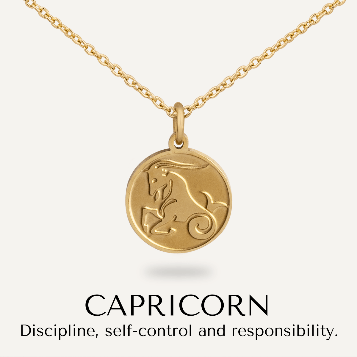 Capricorn Zodiac Star Sign Necklace In Gold (December 22 – January 19) - D&X Retail