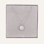 Detailed view of Aquarius Zodiac Necklace In Silver (Jan 20 – Feb 18)