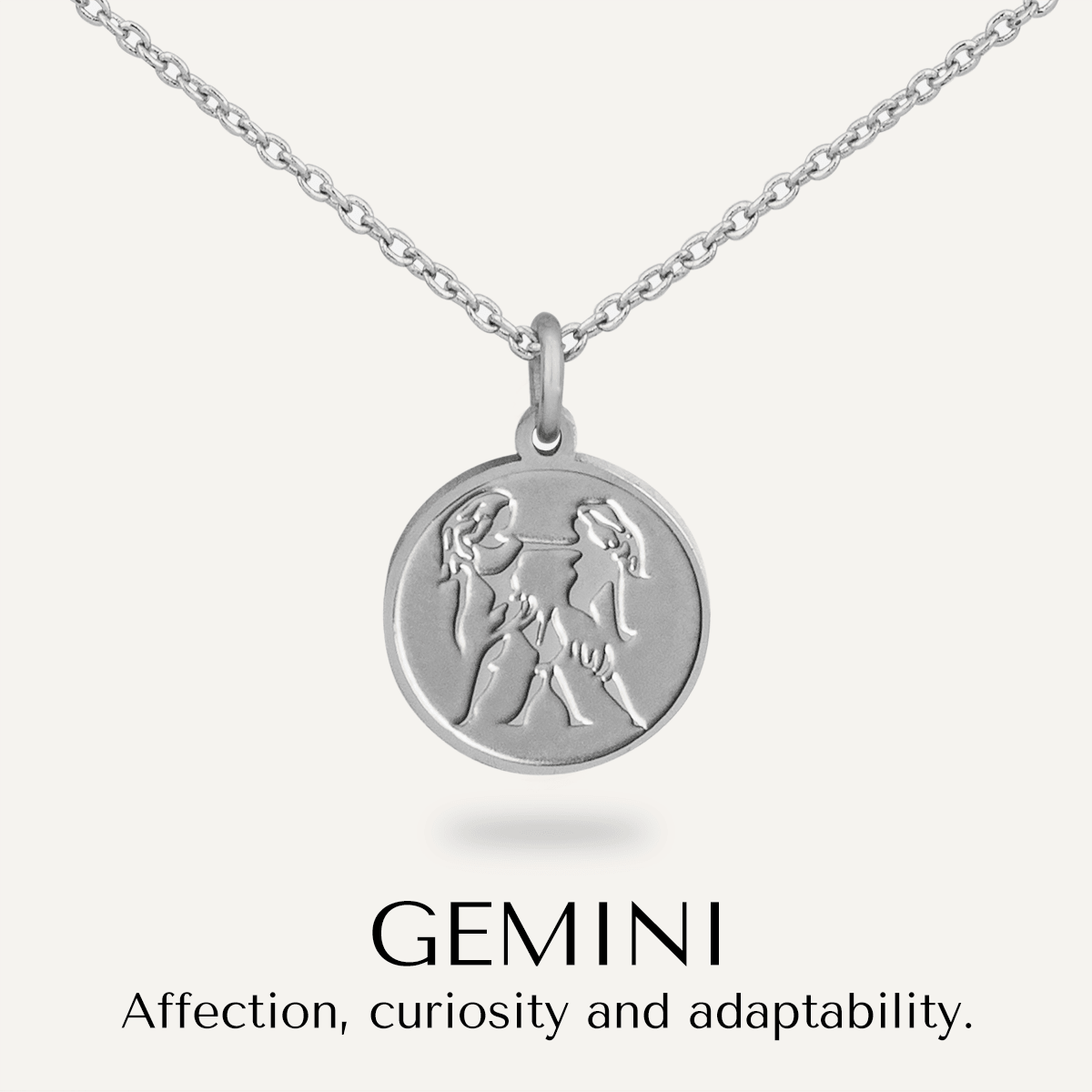 Gemini Zodiac Necklace In Silver (May 21 – June 20) - D&X Retail