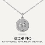 Scorpio Zodiac Star Sign Necklace in Silver (October 23 – November 21) - D&X Retail