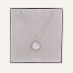 Detailed view of Capricorn Zodiac Star Sign Necklace in Silver (December 22 – January 19)