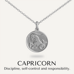 Capricorn Zodiac Star Sign Necklace in Silver (December 22 – January 19) - D&X Retail
