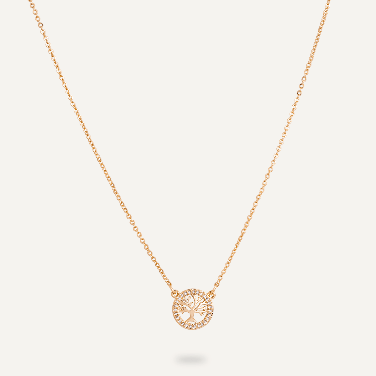 Vivienne Tree of Life Pendant Necklace In Gold & Cubic Zirconia - D&X Retail