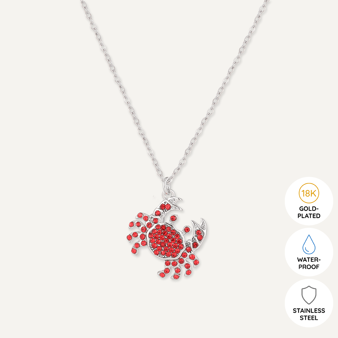 Memories: "CRAB-SOLUTELY AMAZING" | Crab Necklace | White Gold-Plated