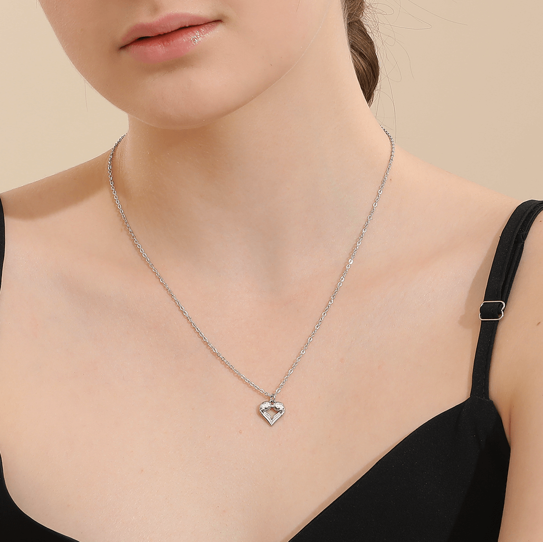 Memories: "GRACIOUS GODMOTHER" | Heart Necklace | White Gold-Plated