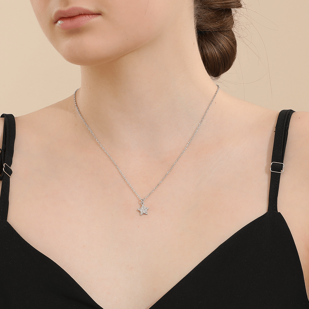 Memories: "FOREVER MUKKERS" | Star Necklace | White Gold-Plated