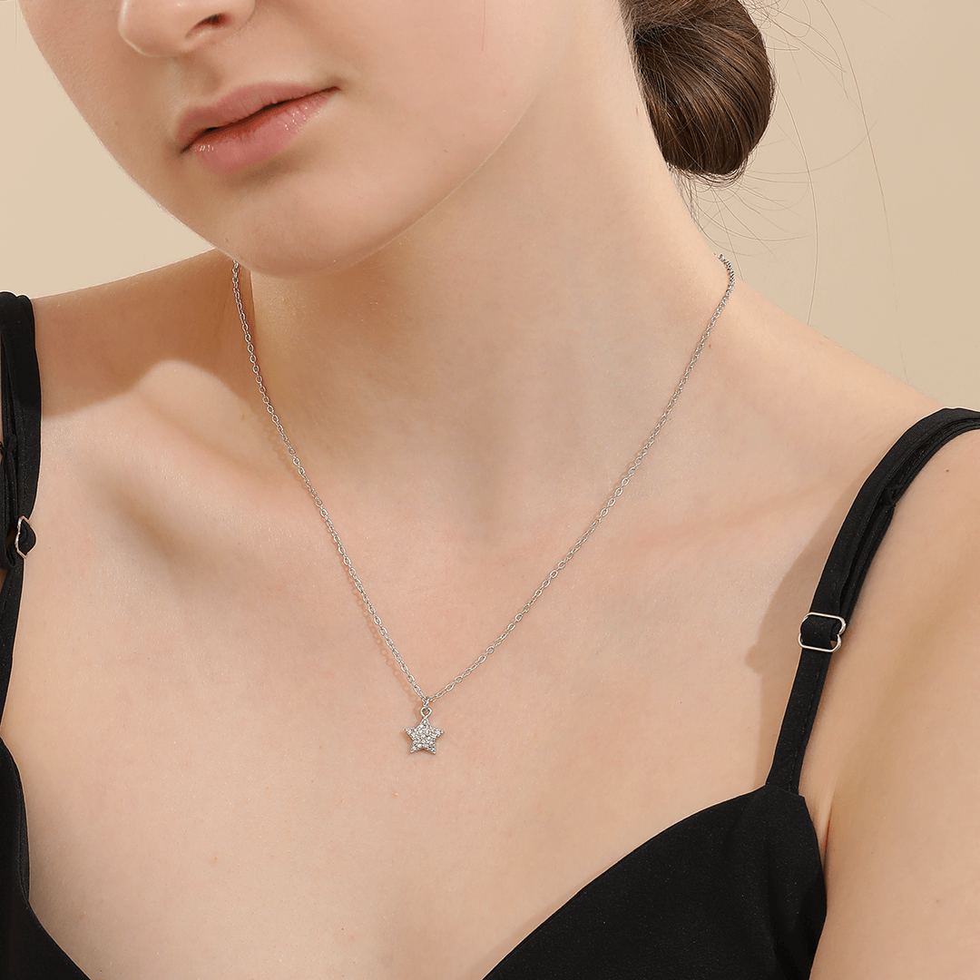Memories: "FOREVER MUCKERS" | Star Necklace | White Gold-Plated