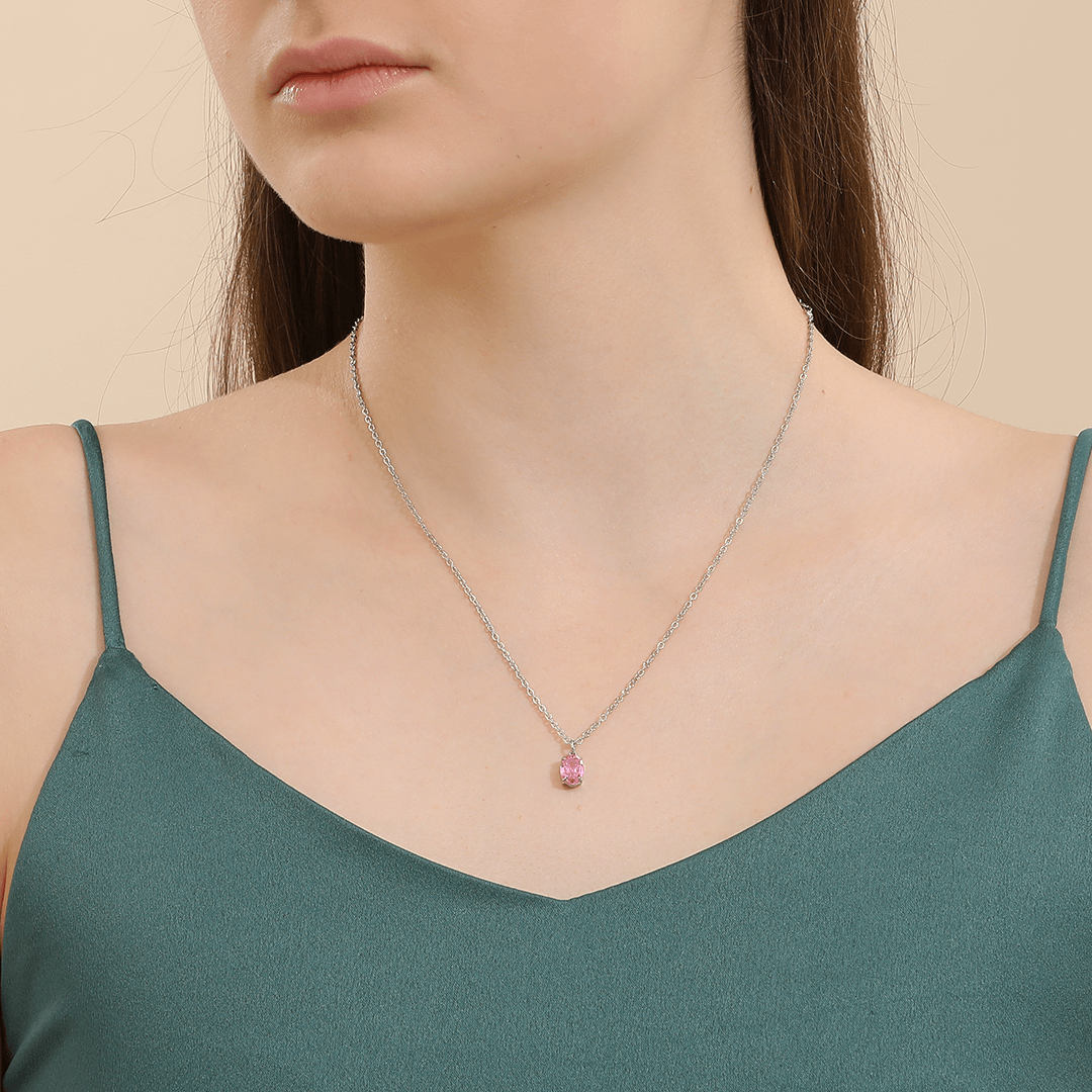 Memories: "JUNE" | Alexandrite Necklace | White Gold-Plated