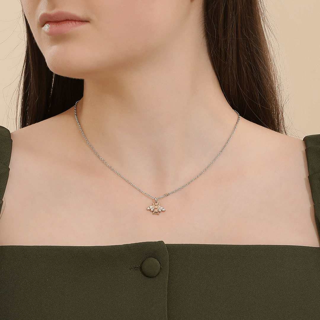 Memories: "BEE'S KNEES" | Bee Necklace | White Gold & 18K Gold-Plated