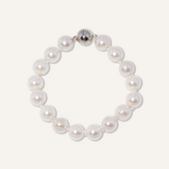 Audrey Mother of Pearl Magnetic Bracelet In Silver-Tone