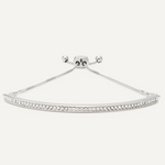 Keira Crystal Silver Curved Bar Drawstring Bracelet In Silver-Tone - D&X Retail