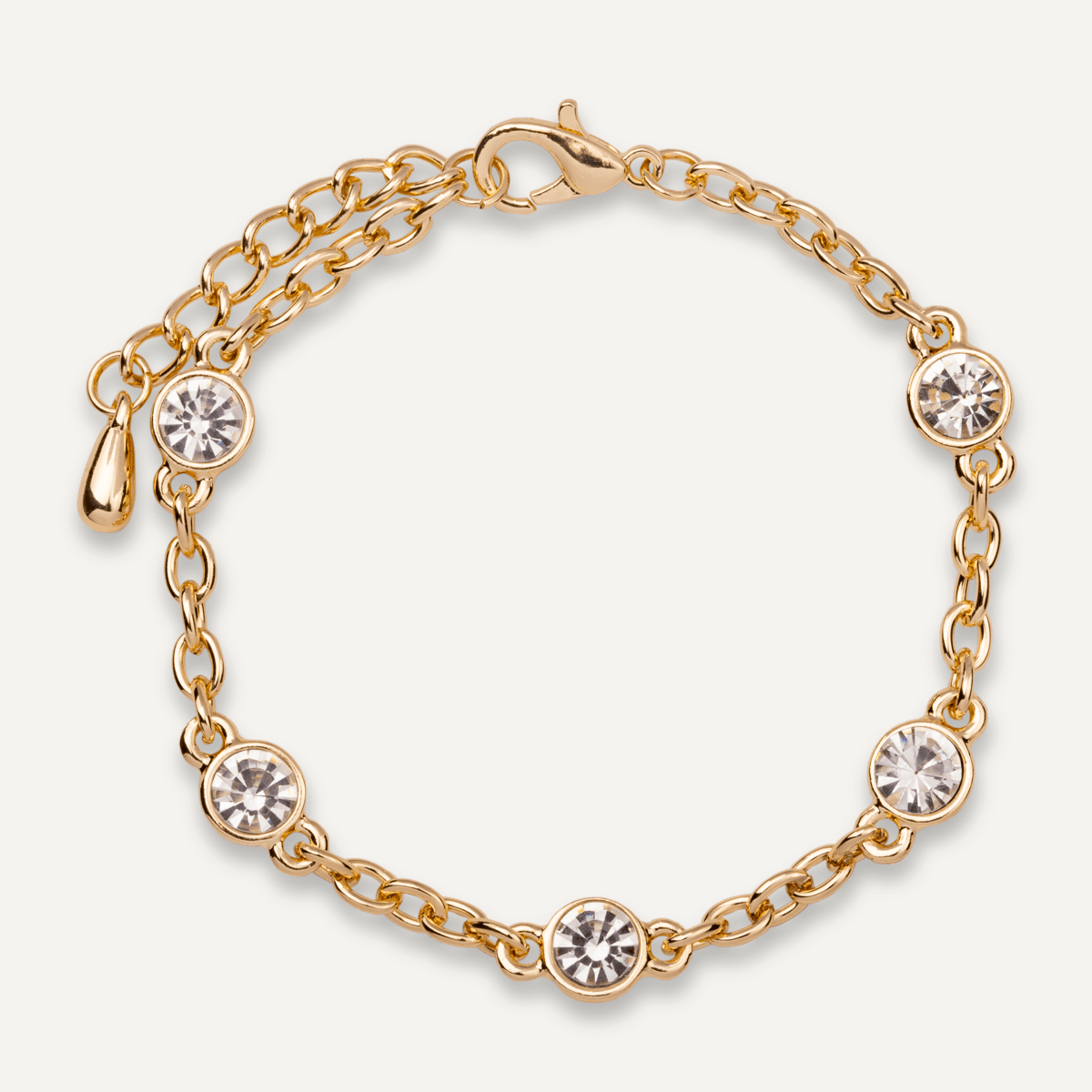 Alesha Contemporary Gold Crystal Bracelet - D&X Retail