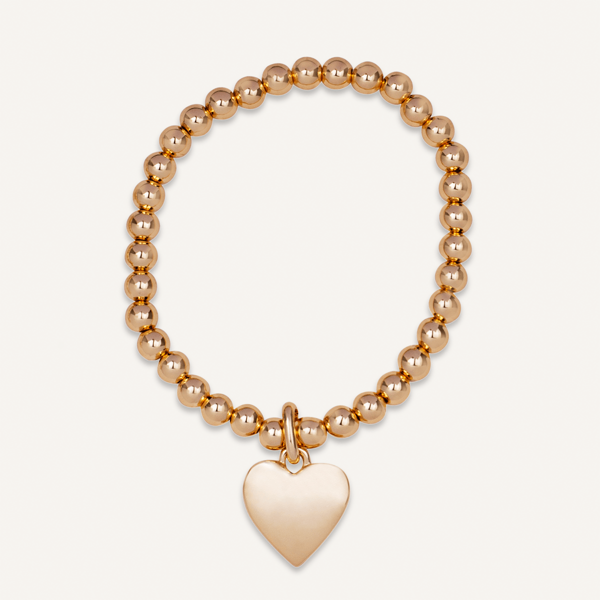 Sweetheart Gold Beaded Heart Pendant Bracelet - D&X Retail