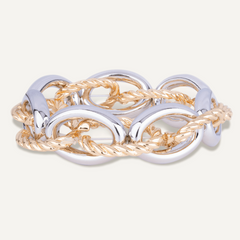 Alesha Gold And Silver Elasticated Rope Bracelet - D&X Retail