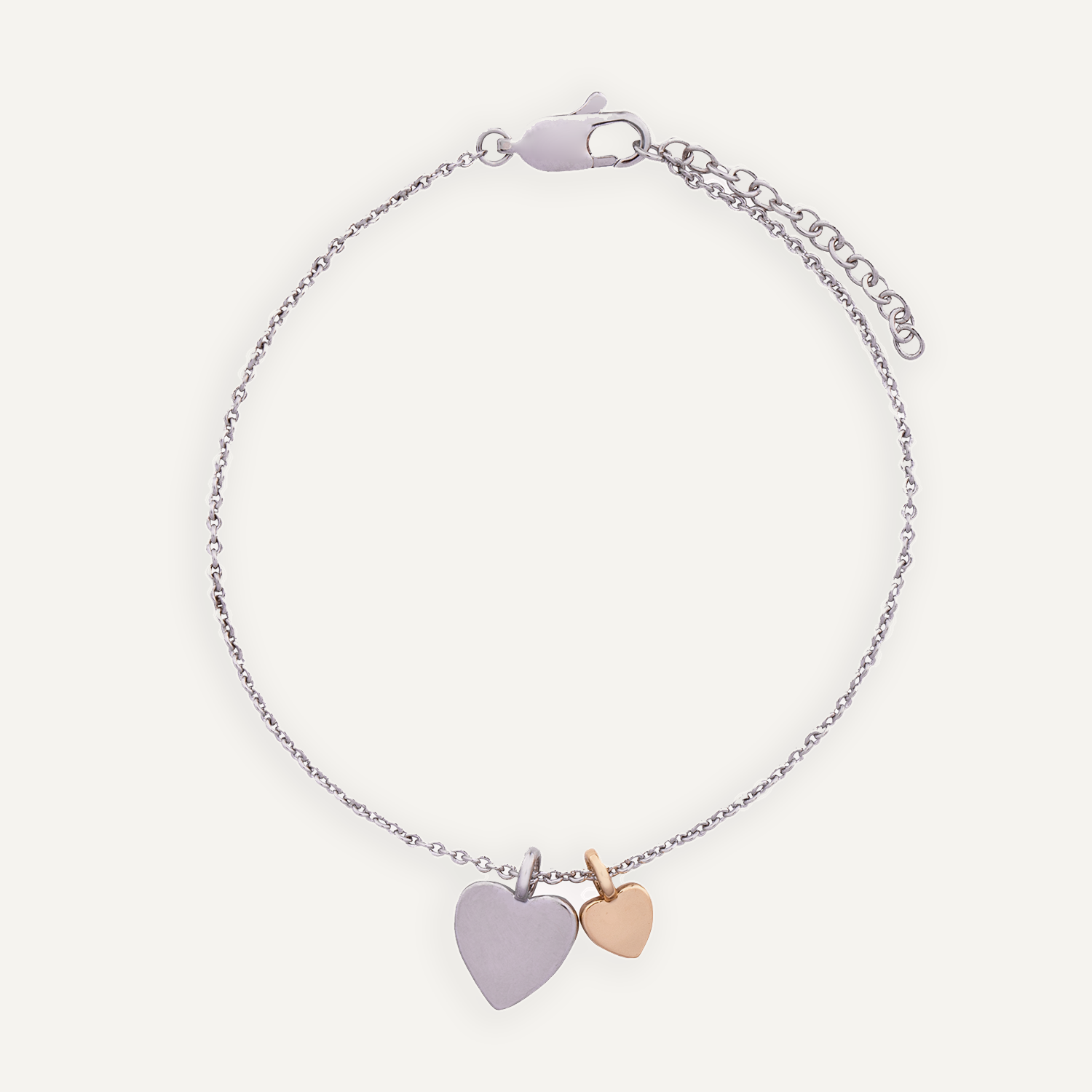 Keira Silver Mixed Heart Duo Bracelet - D&X Retail