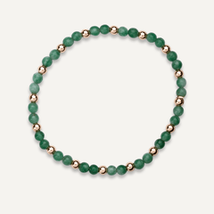 Natural Chrysoprase and Crystal Elasticated Bracelet - D&X Retail