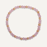 Natural Rose Quartz and Crystal Elasticated Bracelet - D&X Retail