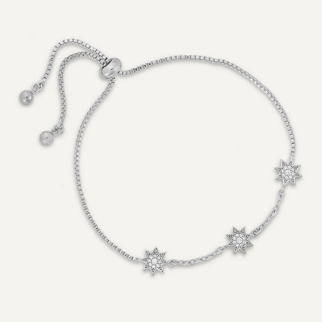 Star Drawstring Bracelet In Silver-Tone