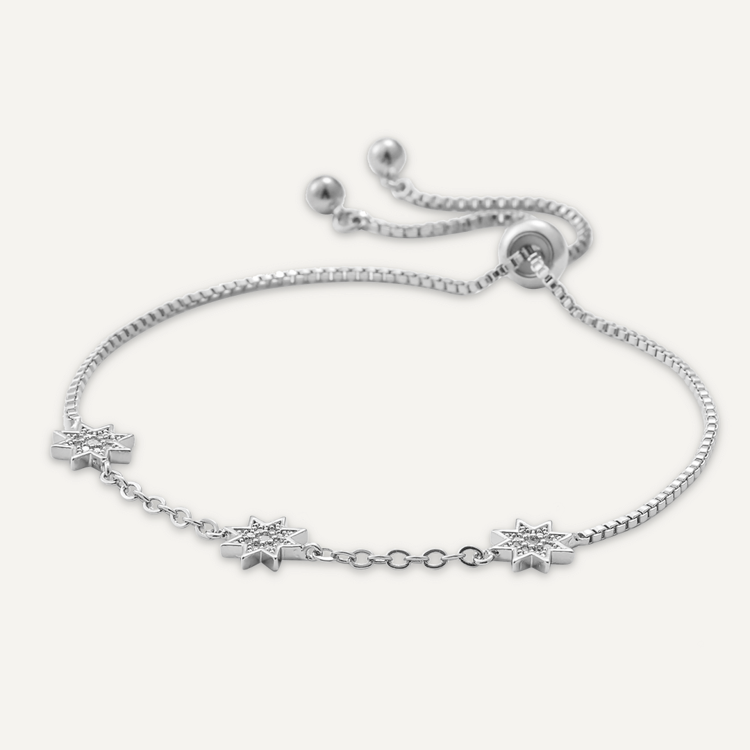 Star Drawstring Bracelet In Silver-Tone