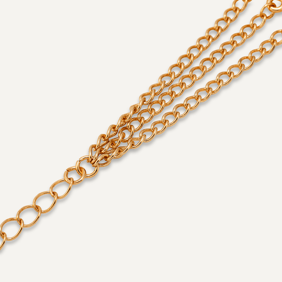 Vintage-Style Multi-Row Crystal Bracelet In Gold-Tone