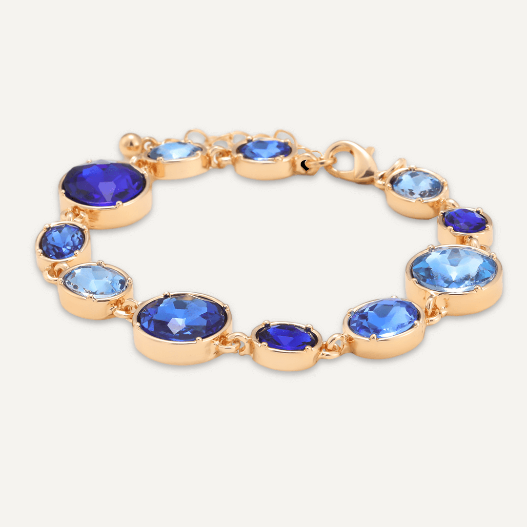 Blue Jewel Clasp Bracelet In Gold-Tone