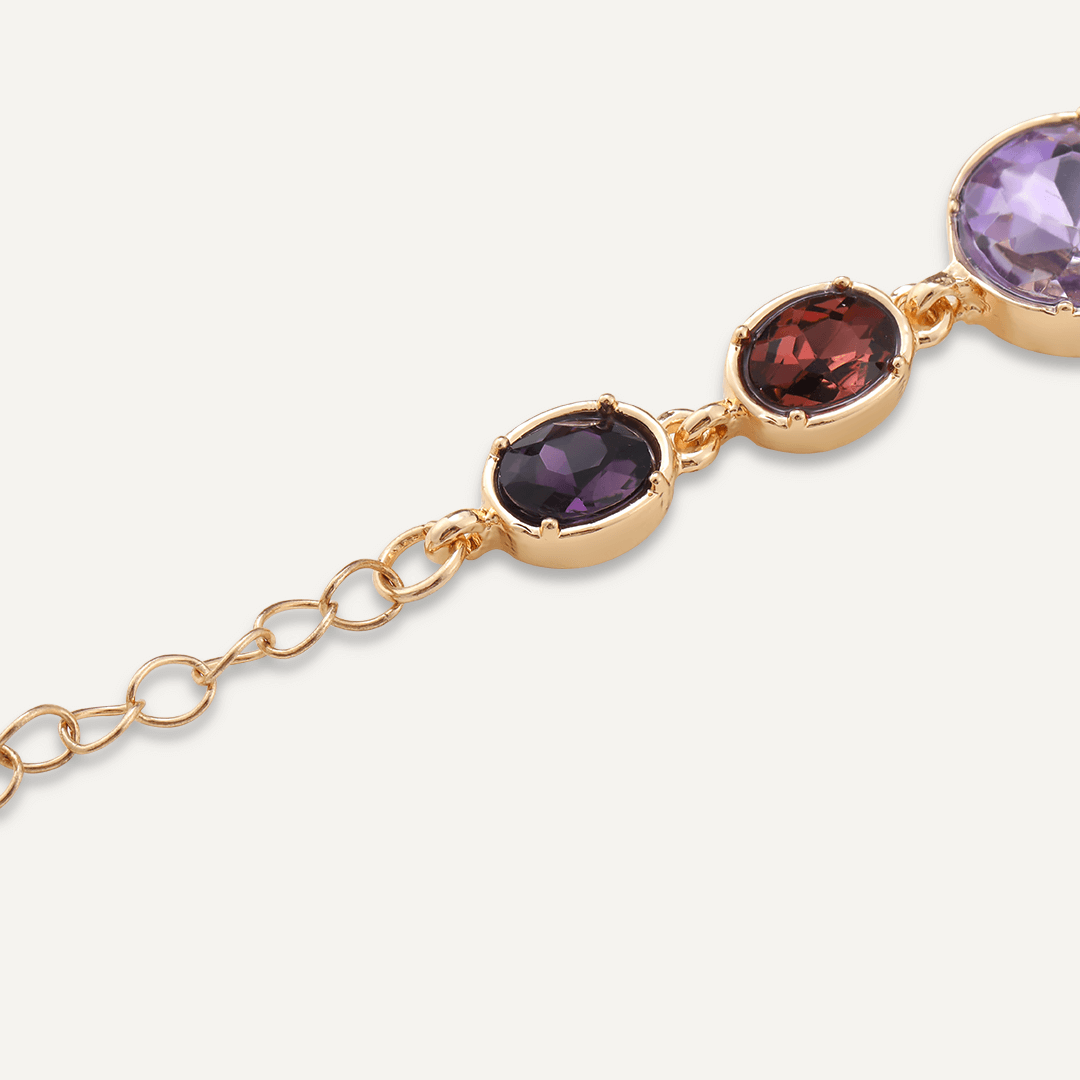 Purple Jewel Clasp Bracelet In Gold-Tone