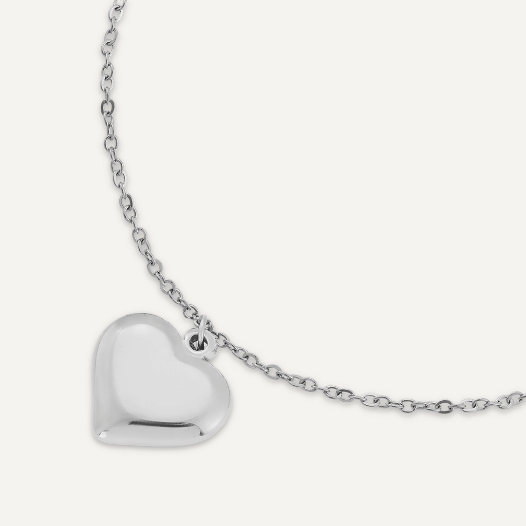 Heart Charm Clasp Bracelet In Silver-Tone