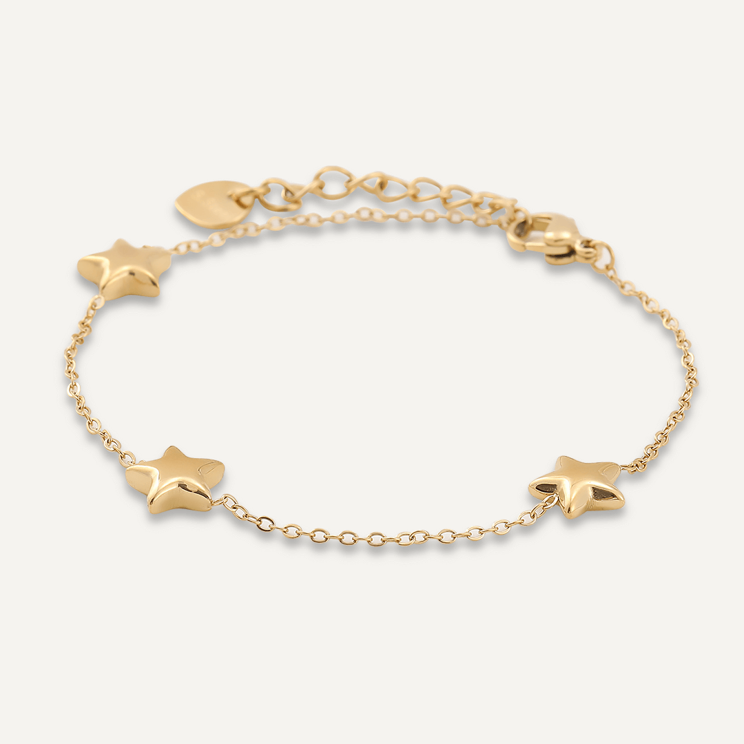 Multi Star Clasp Bracelet In Gold-Tone