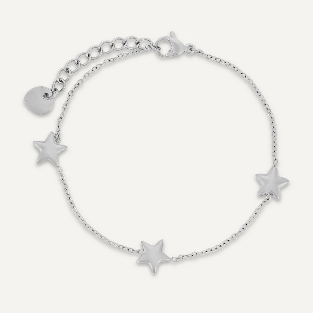 Multi Star Clasp Bracelet In Silver-Tone