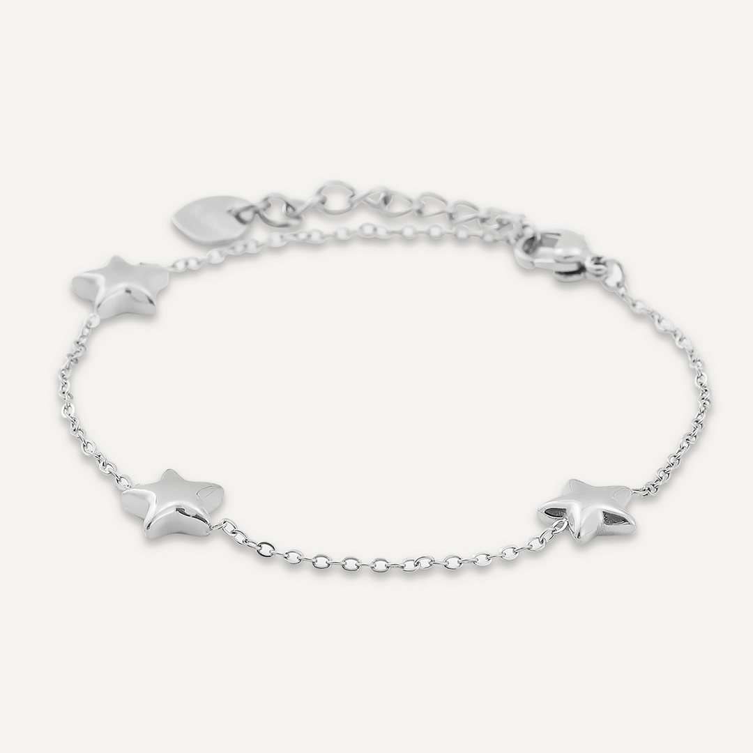 Multi Star Clasp Bracelet In Silver-Tone