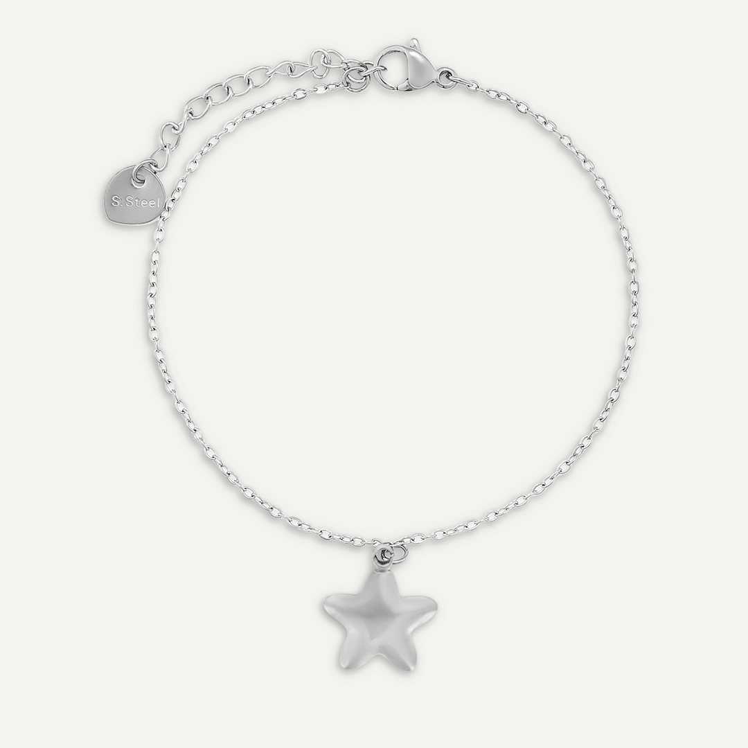 Star Clasp Bracelet In Silver-Tone