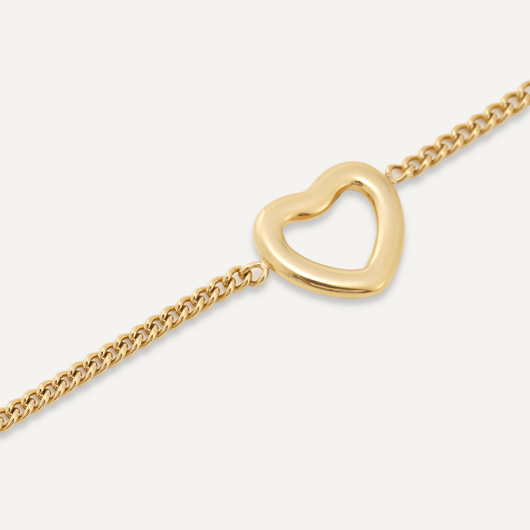 Multi Heart Clasp Bracelet In Gold-Tone