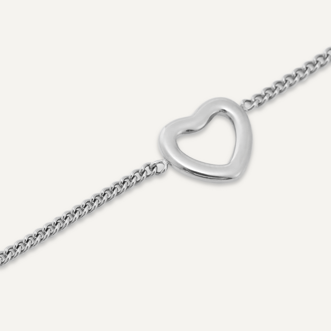 Multi Heart Clasp Bracelet In Silver-Tone