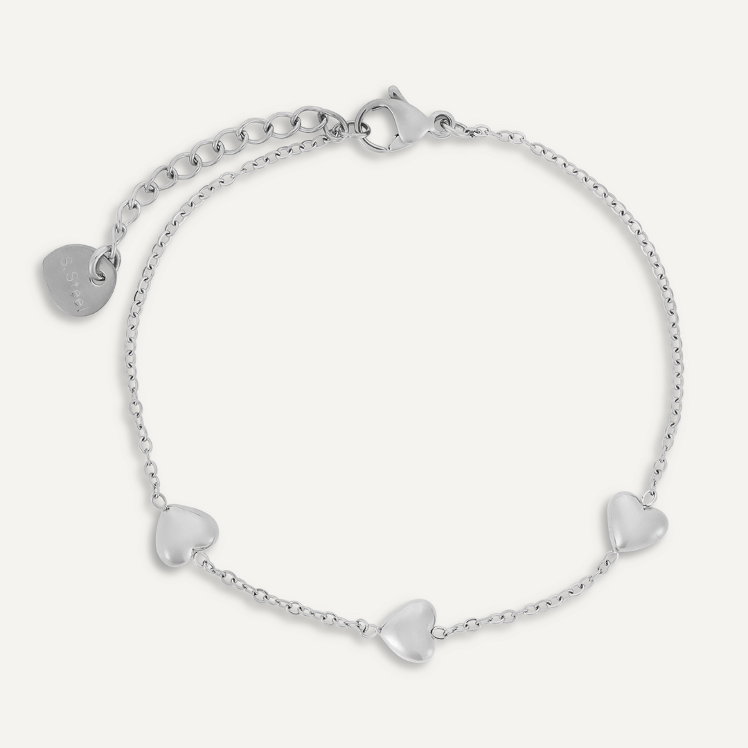 Keira Multi Heart Clasp Bracelet In Silver-Tone