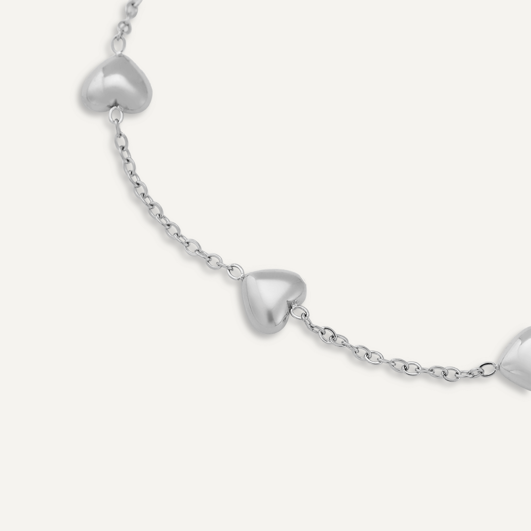 Keira Multi Heart Clasp Bracelet In Silver-Tone